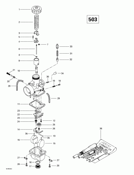 BRP Skandic 380/500, 2000  - Carburetors (503)