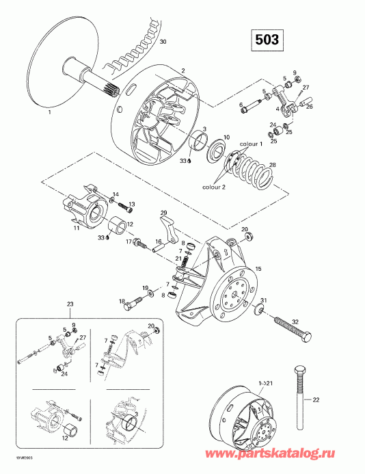    Skandic 380/500, 2000 - Drive Pulley (503)