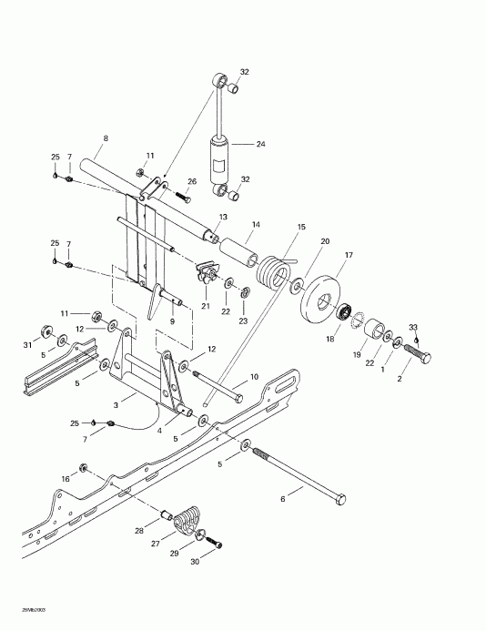 snowmobile SkiDoo  Skandic 380/500, 2000 - Rear 