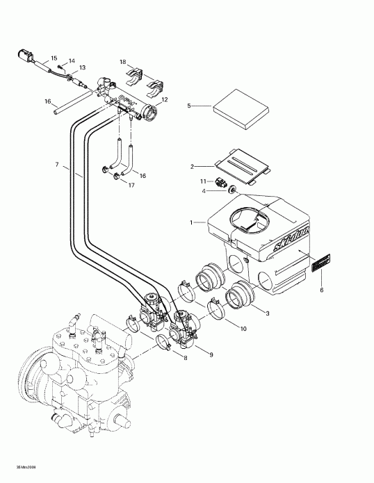 snowmobile Skidoo Summit 600/SB, 2000 - Air Intake System