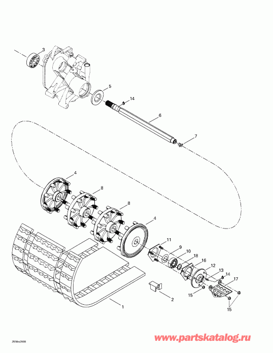  Ski Doo Summit 600/SB, 2000  - Drive Axle And Track