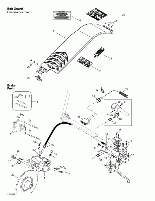 snowmobile SkiDoo - Hydraulic   Belt Guard