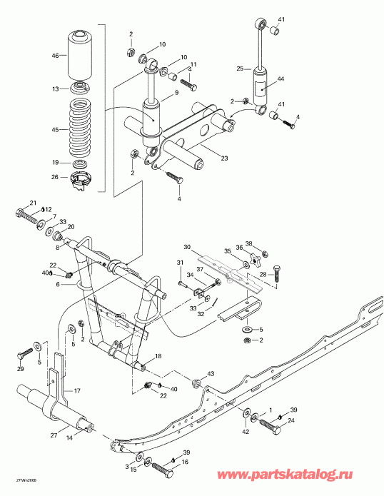 snowmobile Skidoo Summit 600/SB, 2000 - Front Arm, Rear Suspension