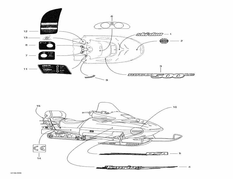 Skidoo Touring 500 LC, 2000  - Decals