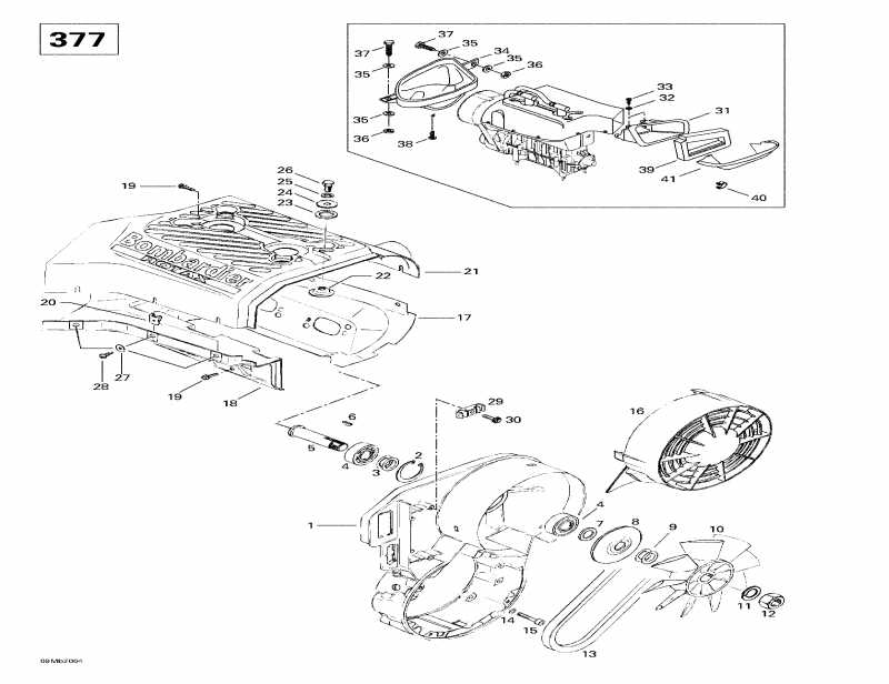  Skidoo Touring E, 2000  -  System  Fan (377)
