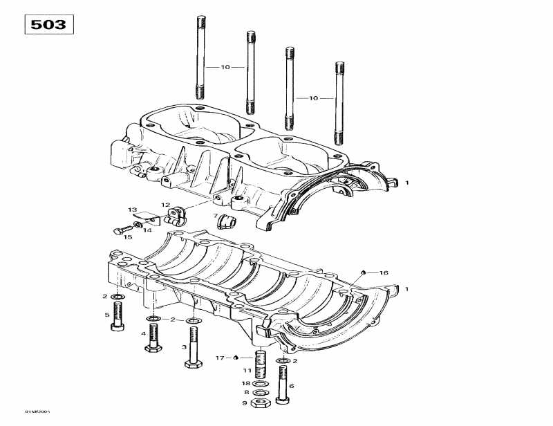  ski-doo  Touring E, 2000 - Crankcase (503)