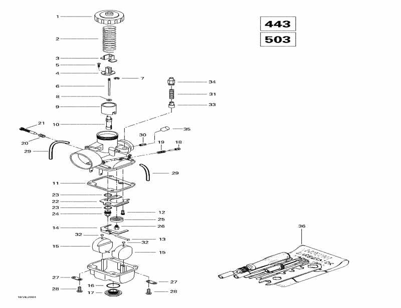  Skidoo Touring E, 2000 - Carburetors (443, 503)