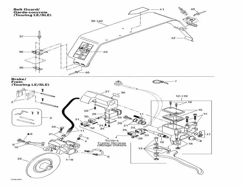 ski-doo Touring E, 2000  - Hydraulic Brake And Belt Guard