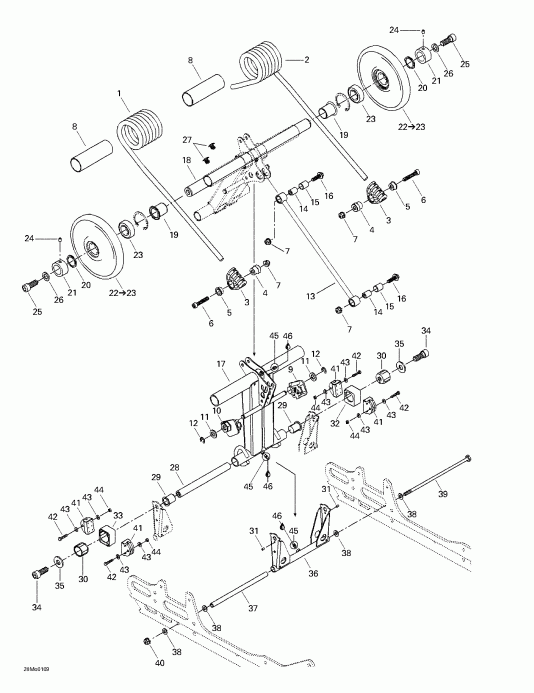 snowmobile   Formula Deluxe 500/600/700, 2001 - Rear Arm