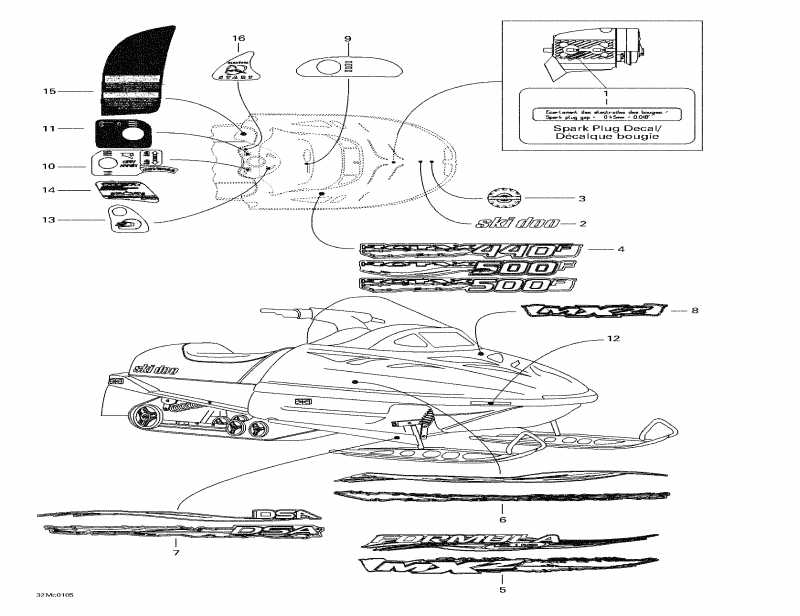  SKIDOO Formula Deluxe 500 F, 2001  - Decals