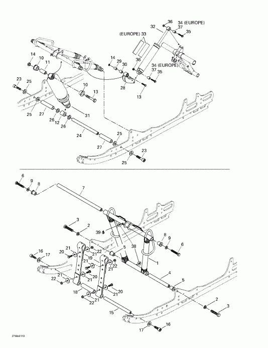 SKIDOO Grand Touring 500/600/700, 2001  - Front Arm