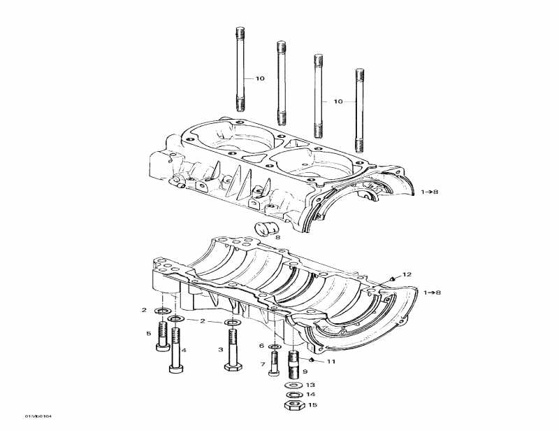  Ski Doo  MX Z 380 F, 2001 - Crankcase