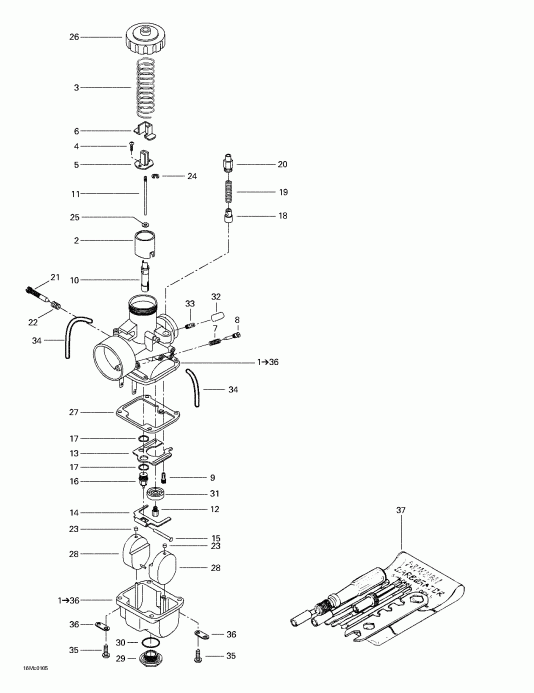   MX Z 440 F/500 F, 2001 - Carburetors