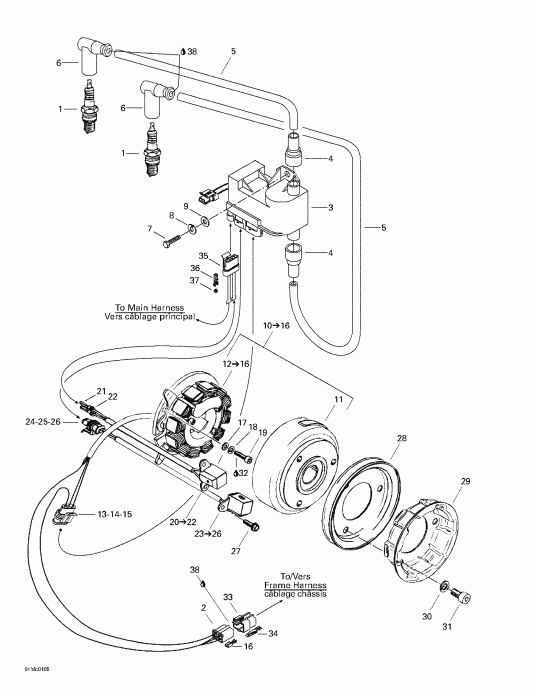  Ski-doo MX Z 440 F/500 F, 2001 - Magneto