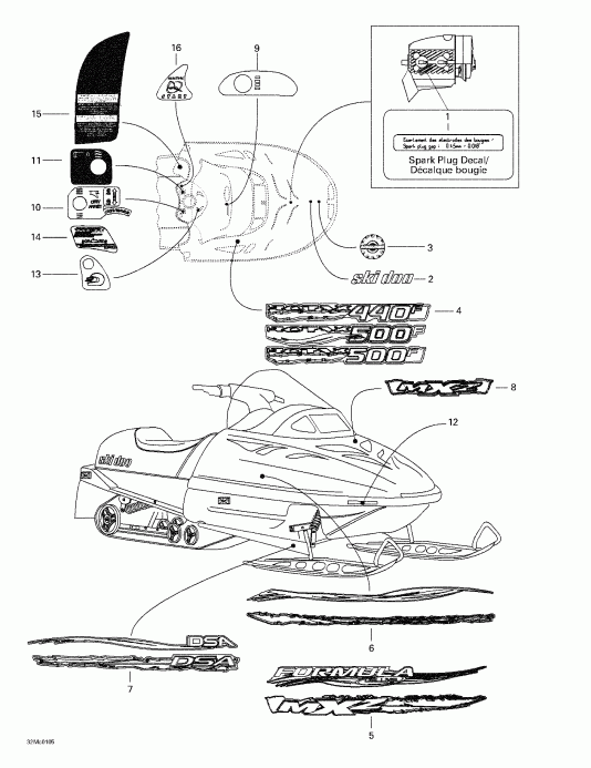 MX Z 440 F/500 F, 2001 - Decals