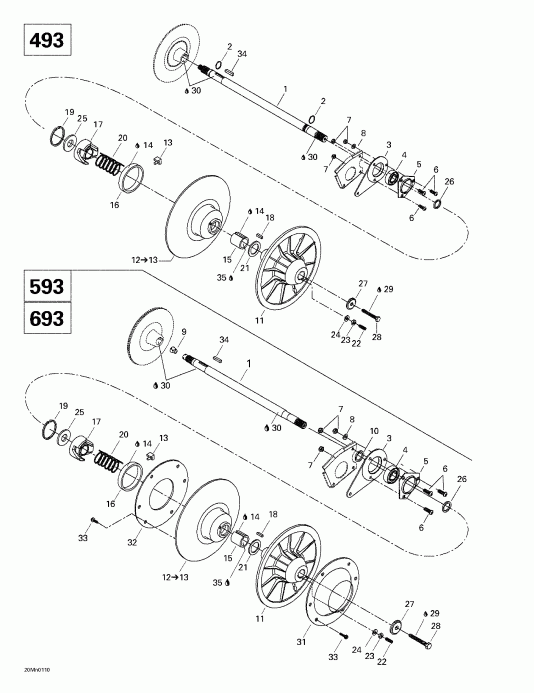 snowmobile Skidoo MX Z 500/600/700, 2001 - ������� ����