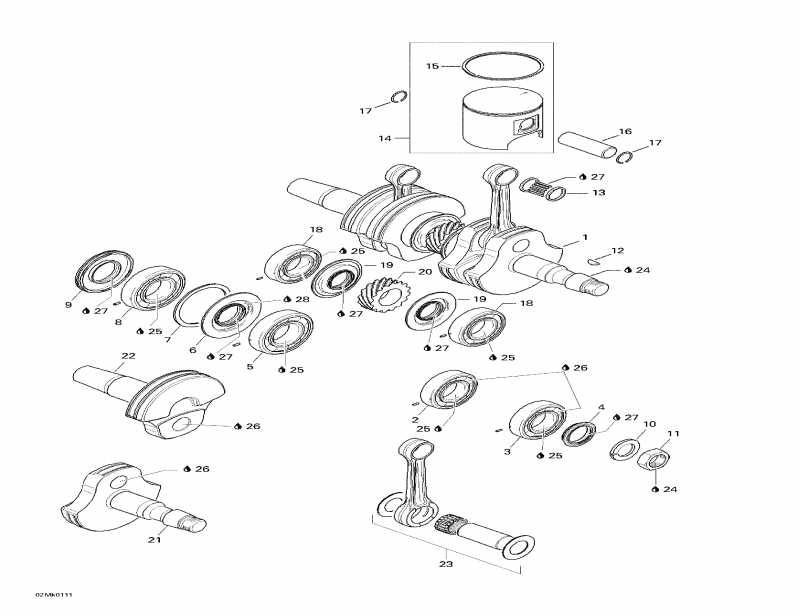 SkiDoo  MX Z 800, 2001 - Crankshaft And Pistons