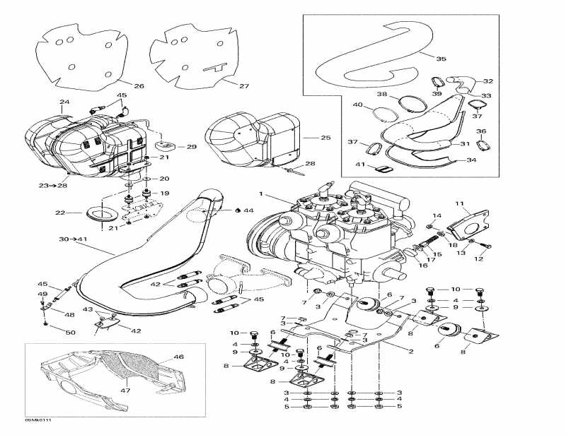  SkiDoo MX Z 800, 2001 -  Sport  Muffler