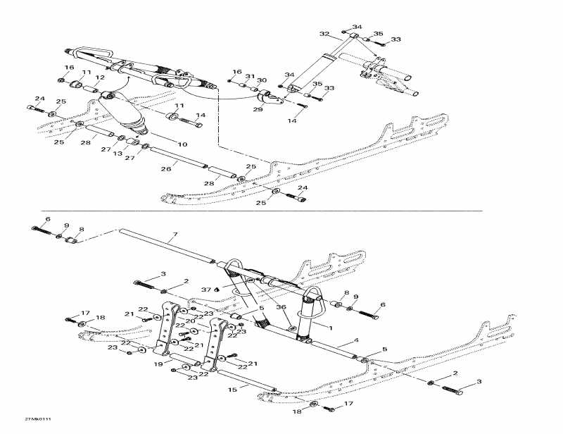 �������� Ski-doo MX Z 800, 2001 ������ - Front Arm, Rear Suspension