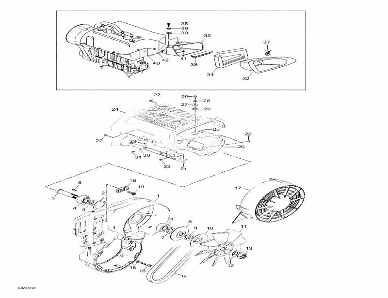  ski-doo  Skandic 440F, 2001 - Cooling System And Fan