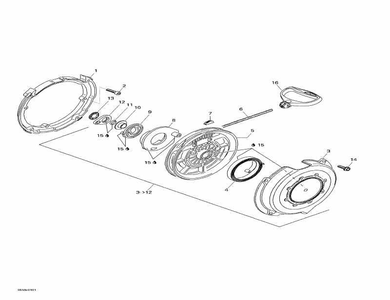 ��������  Skandic 440F, 2001 ������ - Rewind Starter