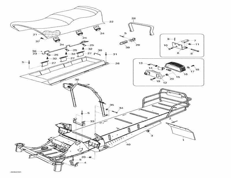  Skidoo Skandic 440F, 2001  - Seat And Accessories