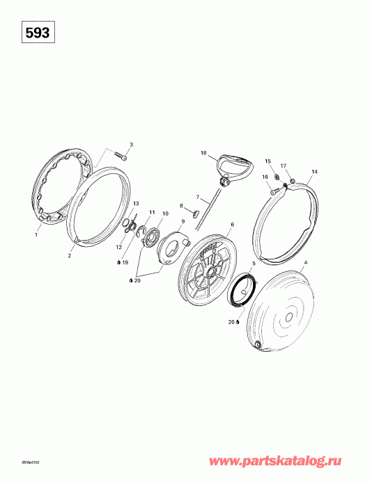 ski-doo Skandic 500F/600, 2001 - Rewind Starter (593)