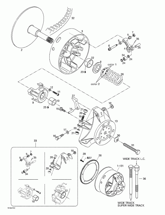  Skidoo Skandic 500F/600, 2001 - Drive Pulley