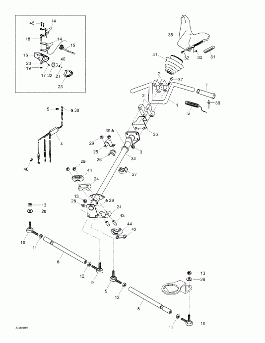  BRP Skandic 500F/600, 2001 - Steering System