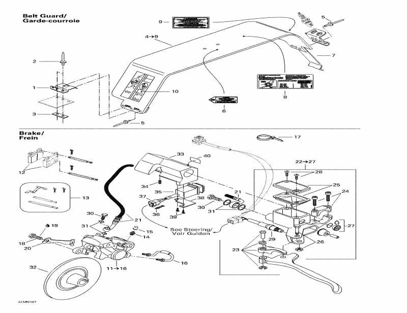  SKIDOO Summit 500 F, 2001  - Hydraulic Brake And Belt Guard
