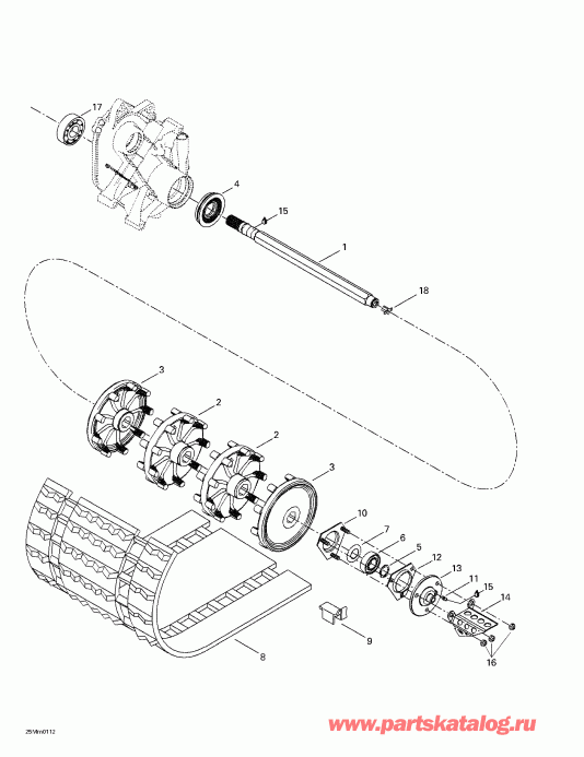 snowmobile Skidoo  Summit 600/700/800, 2001 - Drive Axle  Track