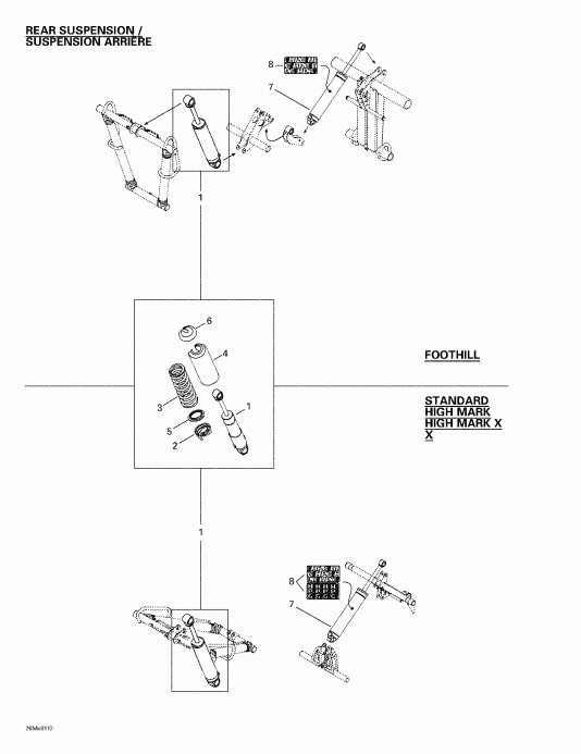 snowmobile ski-doo Summit 600/700/800, 2001  - Rear Shocks 2