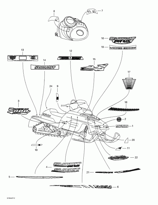  Skidoo  Summit 600/700/800, 2001 - Decals