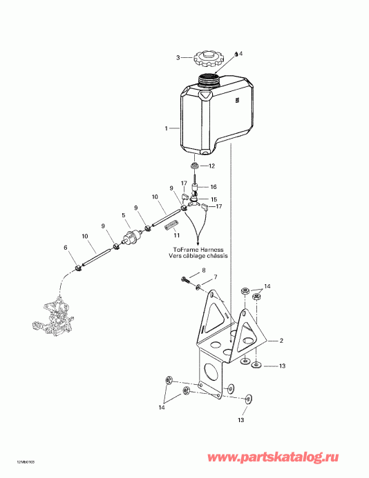 snowmobile Skidoo - Oil Tank And Support