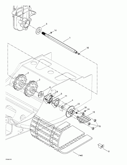 Touring 380 F/500F, 2001 - Drive Axle And Track