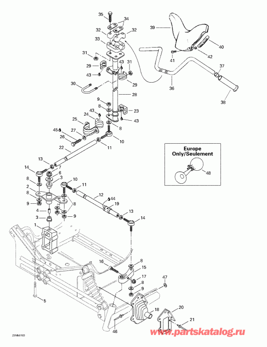 snowmobile  Touring 380 F/500F, 2001 - Steering System
