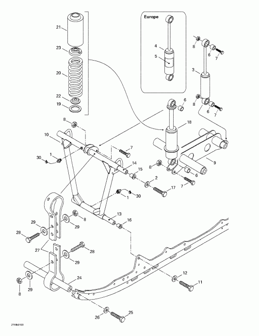 �������� Ski-doo Touring 380 F/500F, 2001 - Front Arm