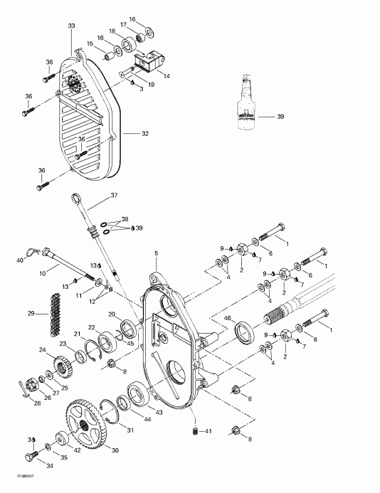 snowmobile  ����������� Grand Touring 380 F/500 F, 2002 - Chaincase