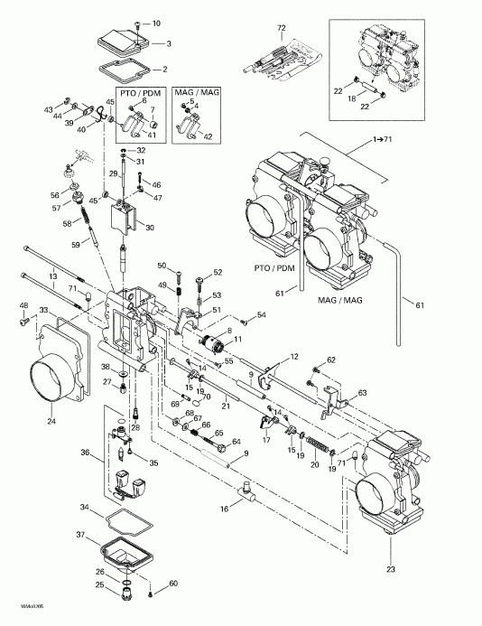 Skidoo ������ Grand Touring 500/600/700/800, 2002 - Carburetors
