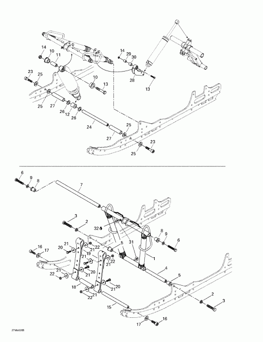 �������� ski-doo Grand Touring 500/600/700/800, 2002 ������ - Front Arm