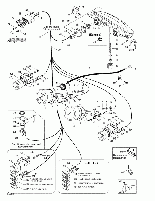 �������� Skidoo Grand Touring 500/600/700/800, 2002 - Cab Harness