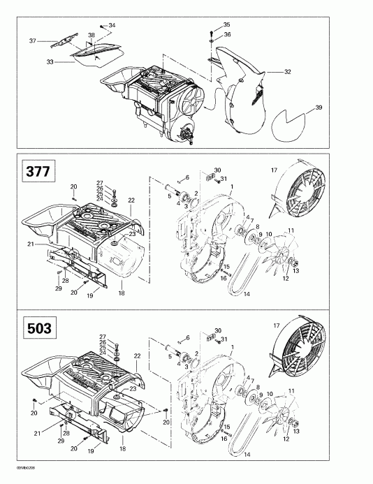 Legend 380F/500F, 2002  - Cooling System And Fan