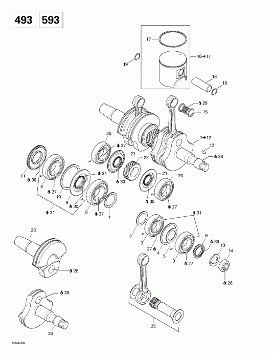 �������� Skidoo - Crankshaft And Pistons (493)