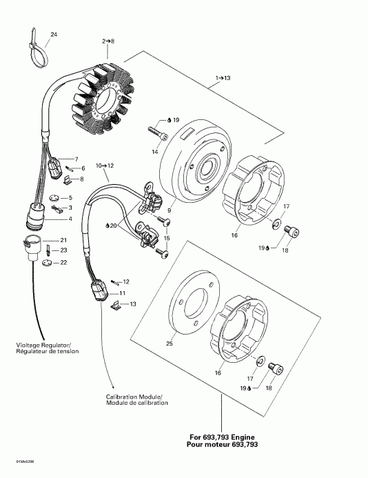 snowmobile Ski-doo Legend 500/600/700/800, 2002  - Magneto (12v, 360w)