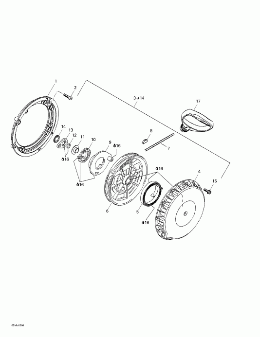 snowmobile Ski-doo Legend 500/600/700/800, 2002 - Rewind Starter