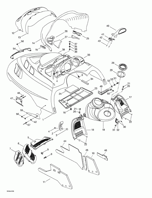snowmobile Ski-doo - Cab, Console