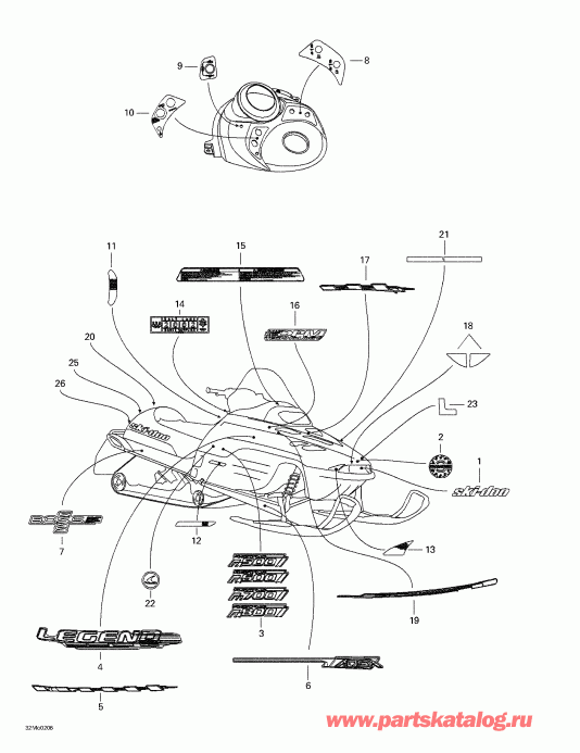 snowmobile ski-doo Legend 500/600/700/800, 2002 - Decals