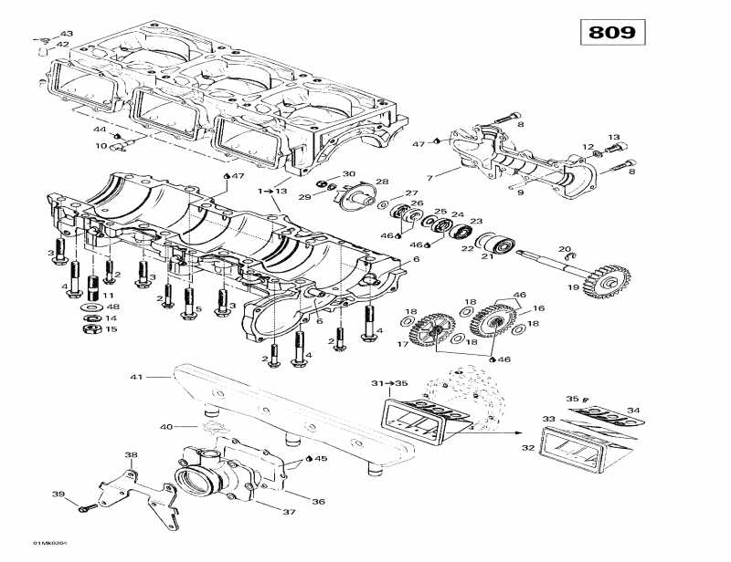   Mach Z, 2002  - Crankcase, Reed Valve, Water Pump