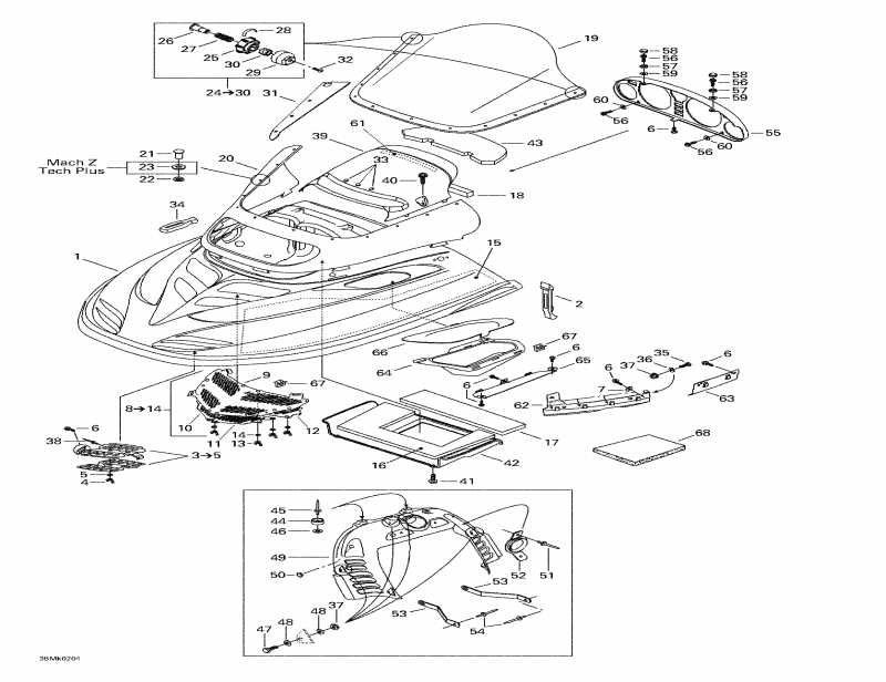  ski-doo Mach Z, 2002 - Cab, Console
