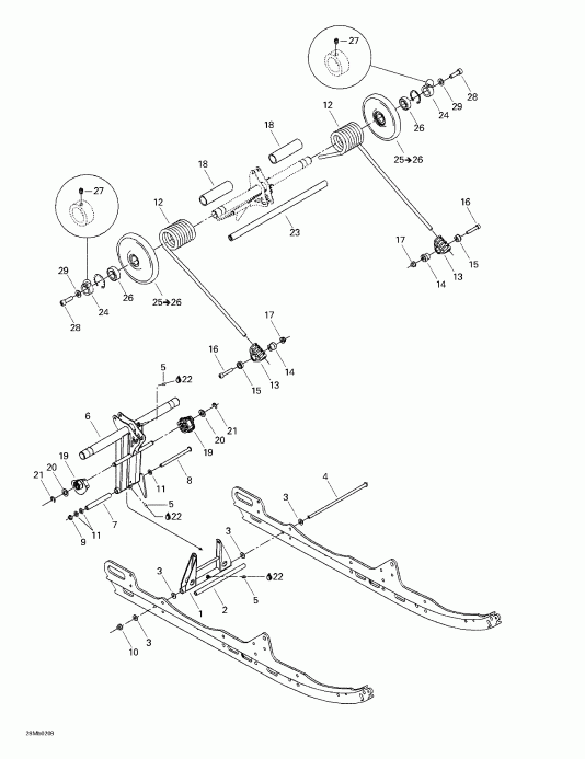 Skidoo MX Z 380 F/500 F, 2002 - Rear Arm